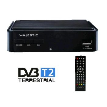 MAJESTIC DEC-665 DECODER DIGITALE TERRESTRE DVB-T/T2 HD USB 2.0 HIGH SPEED PER LA RIPRODUZIONE DI FILE MULTIMEDIALI NERO