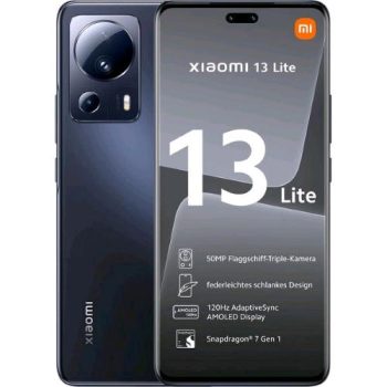 XIAOMI 13 LITE 5G DUAL SIM 6.55" OCTA CORE 128GB RAM 8GB 5G ITALIA BLACK