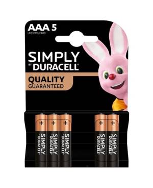 Duracell Simply Batterie 5pz MiniStilo LR03 MN2400 AAA 1Conf