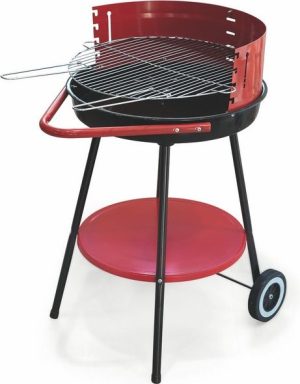 Galileo Bbq Barbecue Grill Rosso Tondo Con Ruote 50X85-a-rate-senza-busta-paga-scalapay-pagolight