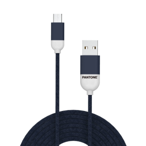 PANTONE CAVO DA USB A A MICRO USB 1.5 MT IN TESSUTO NAVY BLACK