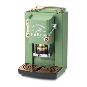 Faber pro deluxe macchina da caffÈ cialde 44mm 500w 15 bar 1.3lt acid green ottone