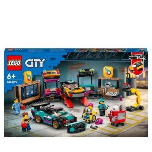 LEGO CITY GARAGE AUTO PERSONALIZZATO CON MACCHINE E 4 MINIFIGURE