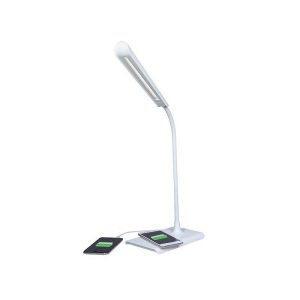 Mediacom m-lamwc1 lampada da tavolo led usb con wireless charger bianco