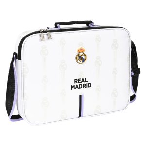 Borsa per la scuola Real Madrid C.F. Nero Bianco (38 x 28 x 6 cm)