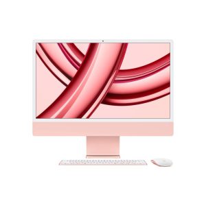 Apple imac 4.5k all in one 24 retina display 4.5k ultra hd 4480 x 2520 chip m3 cpu 8-core gpu 8-core ram 8gb-ssd 256gb-wi-fi 6e-macos sonoma pink