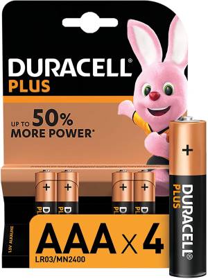 Duracell Batterie Ministilo AAA Plus LR03 MN2400 1Cnf/4pz