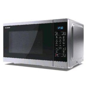 Sharp yc-mg252ae-s forno a microonde con grill 1000w 25 lt controllo digitale 11 livelli di potenza nero argento