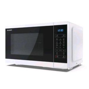 Sharp yc-mg252ae-w forno a microonde con grill 1000w 25 lt controllo digitale 11 livelli di potenza funzione di scongelamento bianco