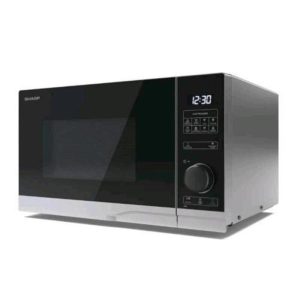 Sharp yc-ps234ae-s forno a microonde 900w 23 lt controllo digitale 11 livelli di potenza nero argento
