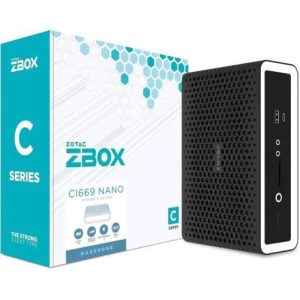 Zotac zbox ci669 nano pc barebone i7-1355u 1.7ghz intel iris xe graphics wi-fi 6 bluetooth 5.2 65 w no os. nero bianco