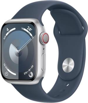 Apple Watch Serie 9 Cell 41mm Alunimium Silver Sport Band Storm Blue M/L MRHW3QL/A