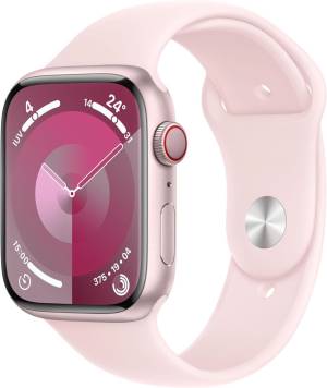 Apple Watch Serie 9 Cell 45mm Aluminium Pink Sport Band Light Pink M/L MRML3QL/A