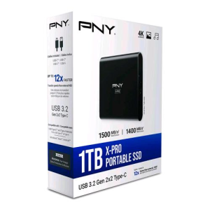 PNY CS2260 ELITEX-PRO SSD 1.000GB ESTERNO USB-C 3.2 Gen 2x2 LETTURA 1.500 MB/s SCRITTURA 1.400 MB/s NERO