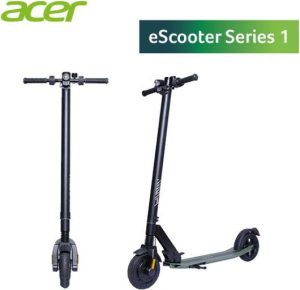 Acer eScooter Series 1 Monopattino Elettrico 250W Ruote da 10 Velocita' 20 Km-h Autonomia 60Km con Frecce Direzionali Verde