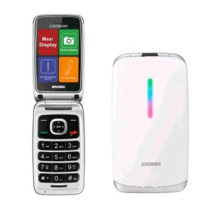 BRONDI CONTENDER DUAL SIM 3" EASY PHONE CLAMSHELL TASTI SELEZIONE RAPIDA WHITE