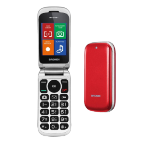 CELLULARE BRONDI STONE+ 2.4" DUAL SIM RED ITALIA SENIOR PHONE