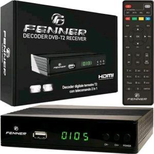 FENNER FN-GX2 DECODER DIGITALE TERRESTRE HD DVB-T2/HEVC USB 2.0 TELECOMANDO 2 IN 1
