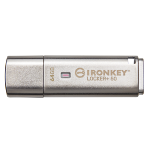 Kingston IronKey Locker+ 50 - Chiavetta USB - crittografato - 64 GB - USB 3.2 Gen 1