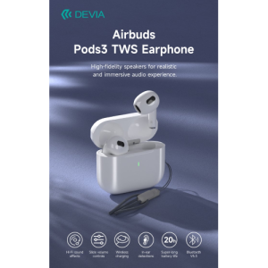 Devia Auricolari Airbuds Pods3 TWS EM410 BT 5.3 C.Wireless Bianchi