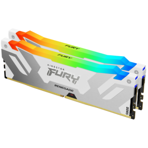 Kingston FURY Renegade RGB - DDR5 - kit - 32 GB: 2 x 16 GB - DIMM 288-PIN - 6400 MHz / PC5-51200 - CL32 - 1.4 V - senza buffer - on-die ECC - bianco